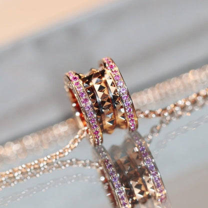 [AURORA]ZERO 1 ROCK ROSA GOLD ROSA DIAMANT HALSKETTE