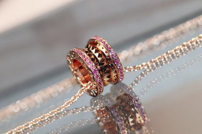 [AURORA]ZERO 1 ROCK ROSA GOLD ROSA DIAMANT HALSKETTE