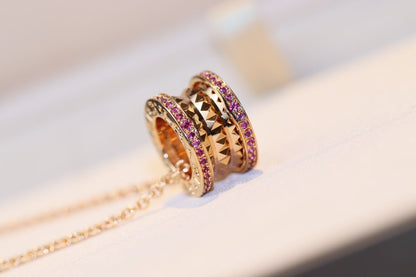 [AURORA]ZERO 1 ROCK ROSA GOLD ROSA DIAMANT HALSKETTE