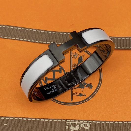 [AURORA]H BRACELET 12MM BLACK WHITE CERAMIC