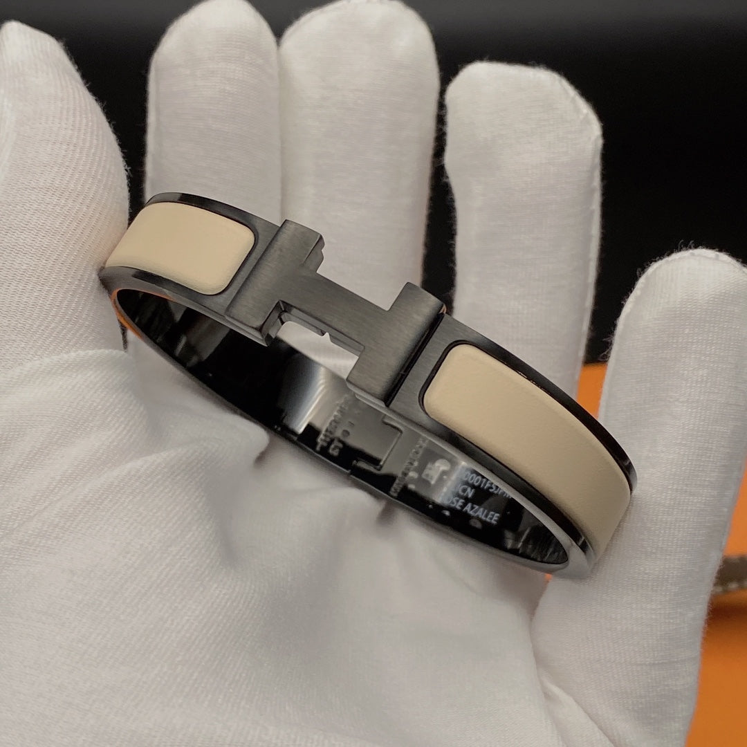[AURORA]H BRACELET 12MM BLACK BEIGE CERAMIC