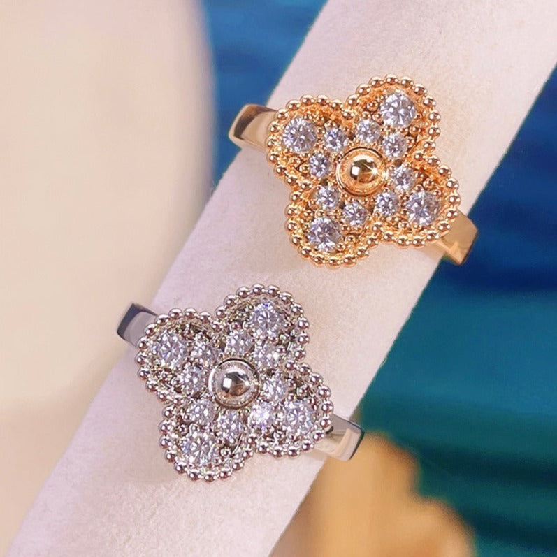 [AURORA]CLOVER DIAMOND RING