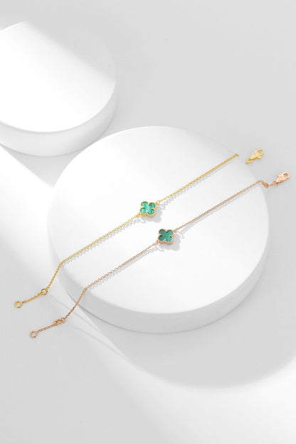 [AURORA]CLOVER BRACELET MALACHITE 1 MOTIF