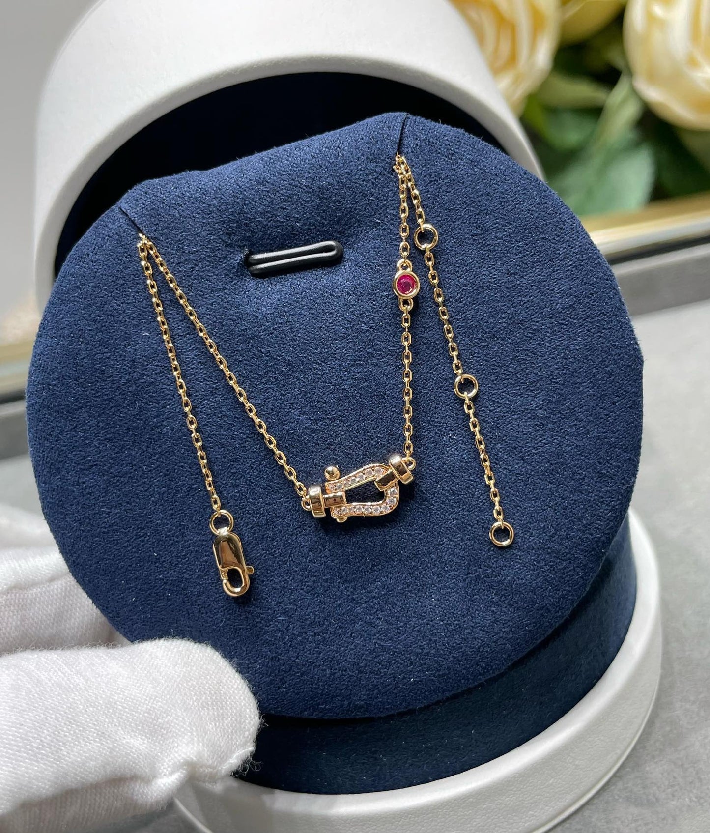[AURORA]FORCE 10 DIAMOND PINK GOLD NECKLACE