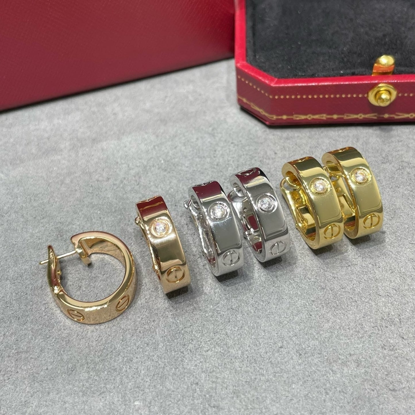[AURORA]LOVE 5.5MM 1 DIAMOND EARRINGS