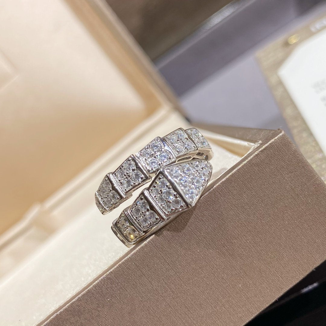 [AURORA]SERPENTI RING SILVER DIAMOND PAVED