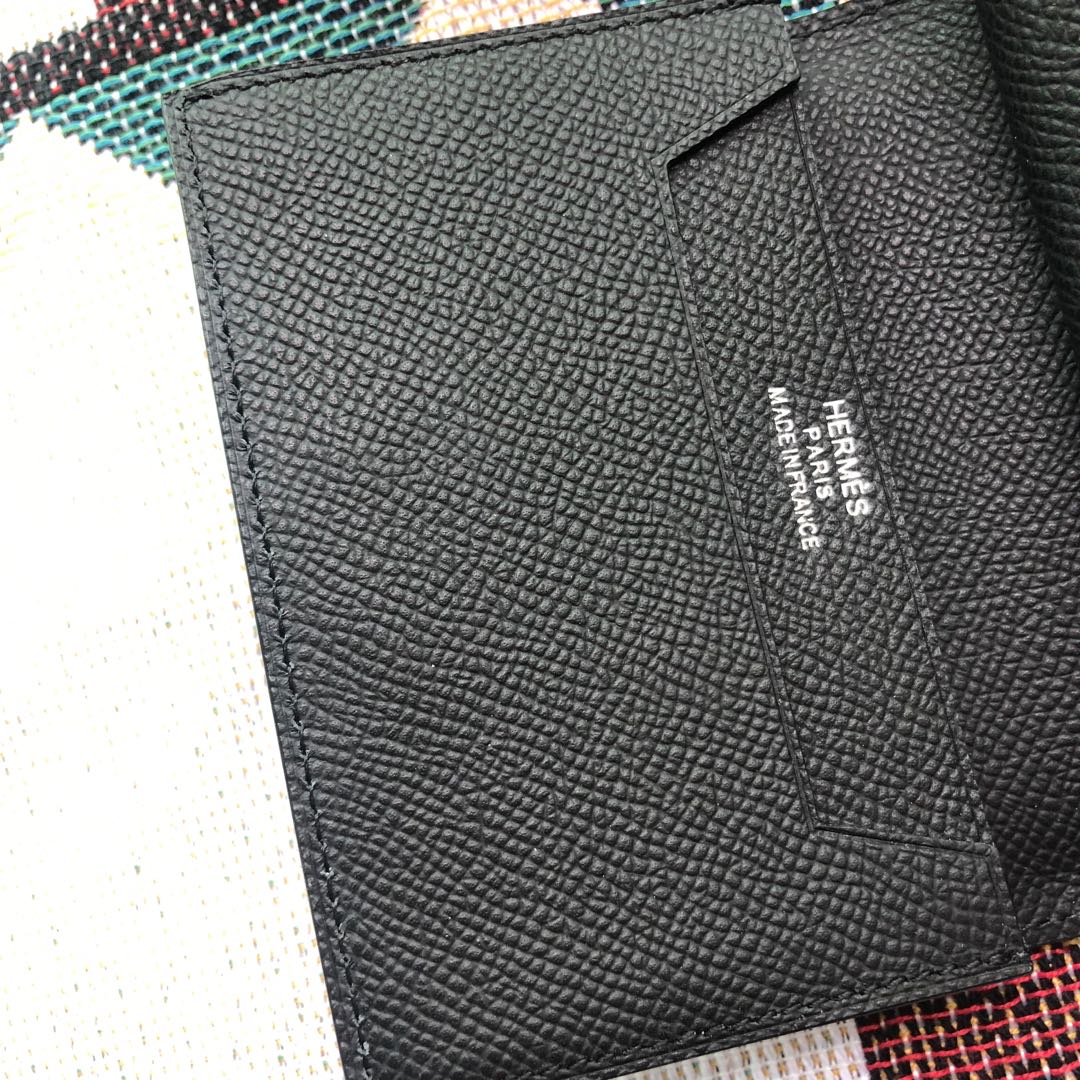 BEARN COMPACT WALLET 12 IN BLACK EPSOM LEATHER