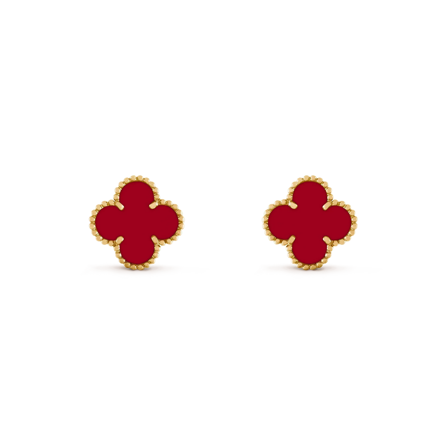 [AURORA]CLOVER MEDIUM 1 MOTIFS CARNELIAN  EARRINGS
