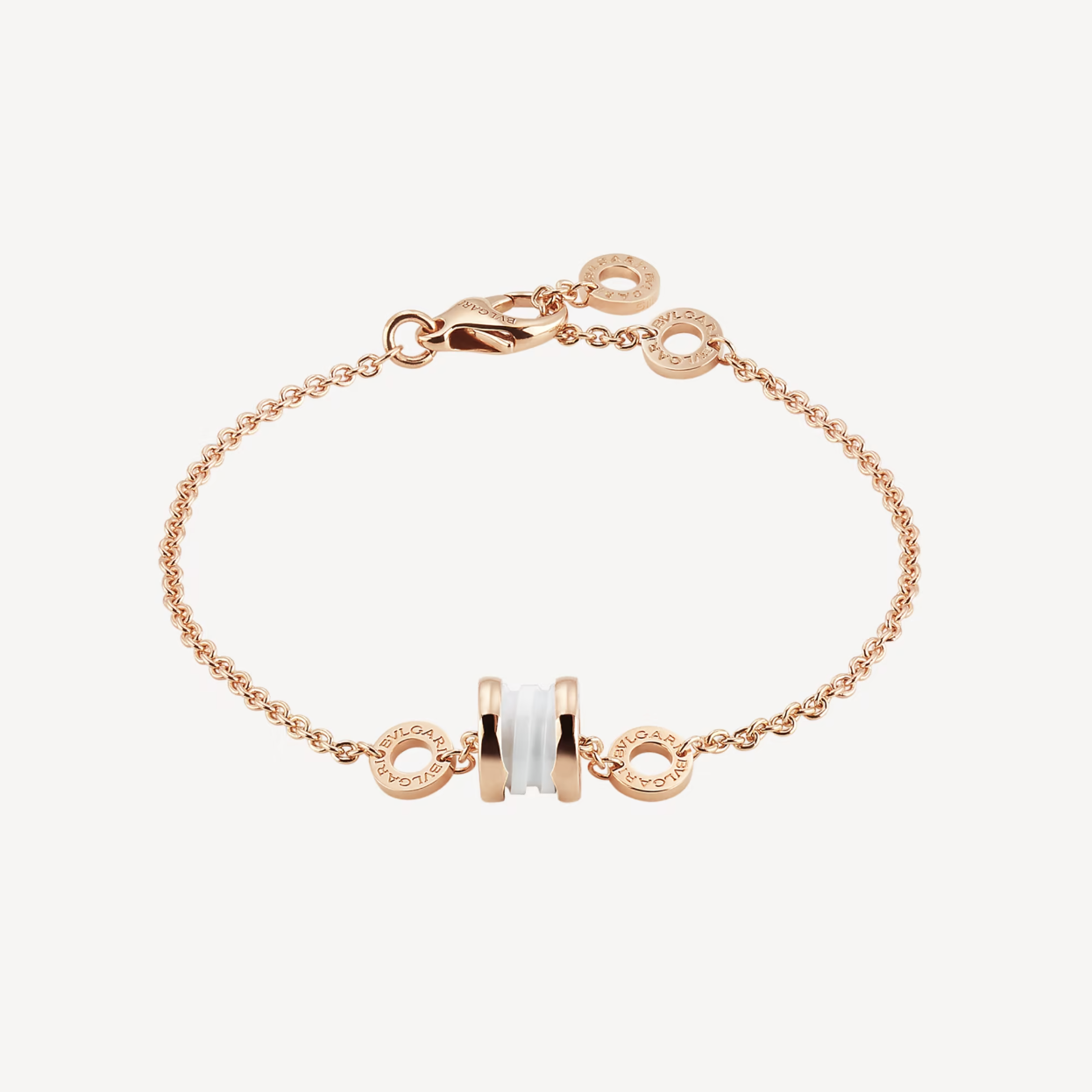 [AURORA]ZERO 1 SOFT PINK GOLD AND WHITE CERAMIC BRACELET