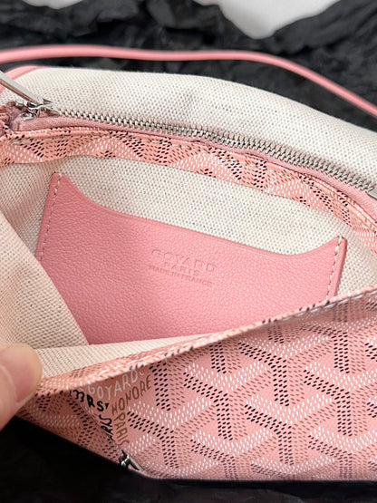 PLUMET POCKET WALLET 20 IN PINK GOYARDINE CANVAS AND LAMBSKIN TRIM