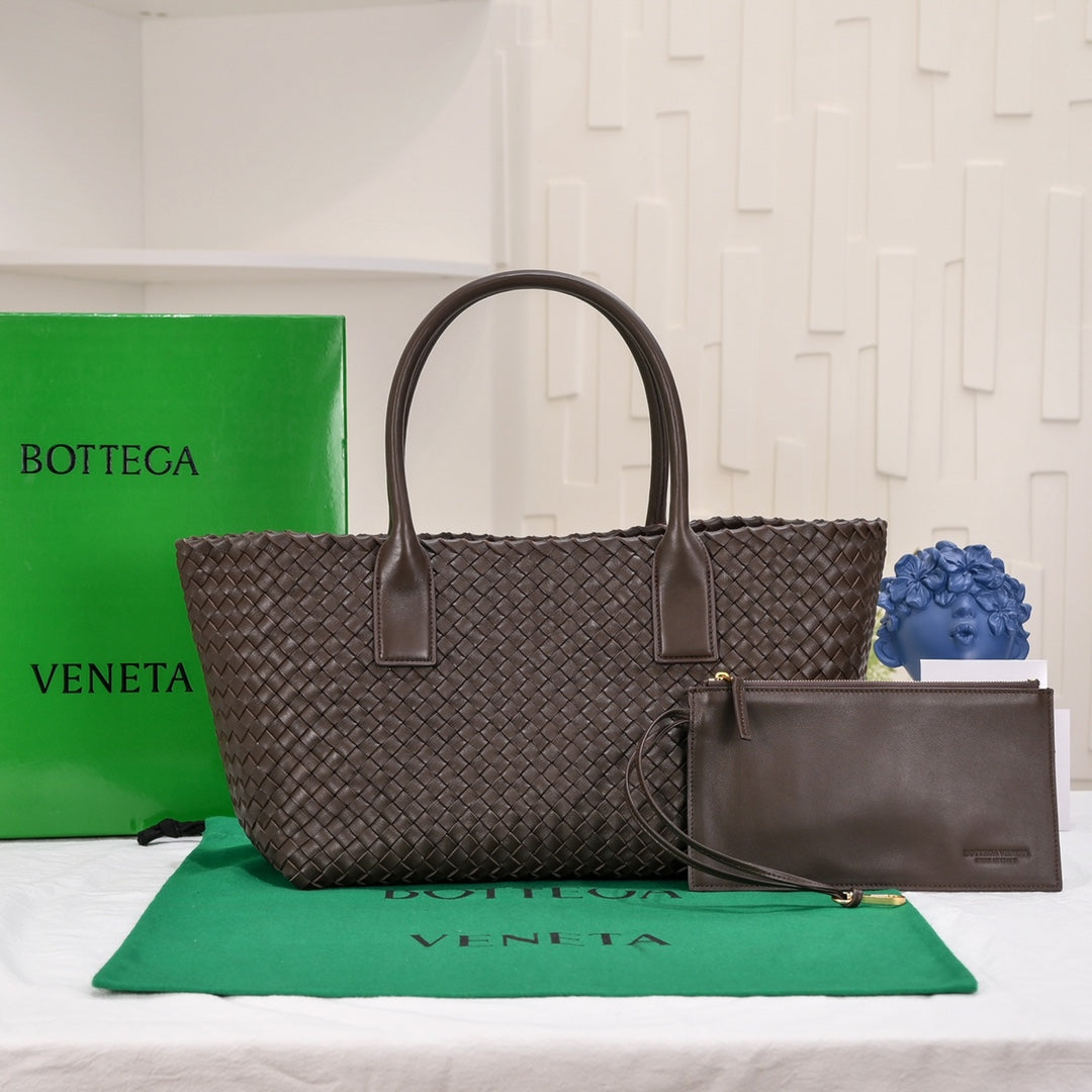 Large Cabat 45cm Chocolate Lambskin Ghw