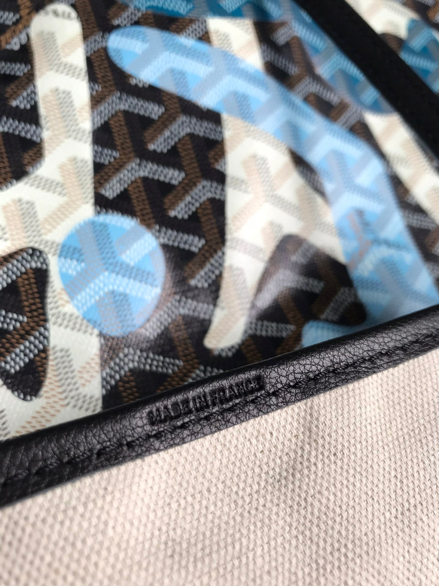 SAINT LOUIS GM BAG 40 IN BLUE LETTRES CAMOUFLAGE GOYARDINE CANVAS