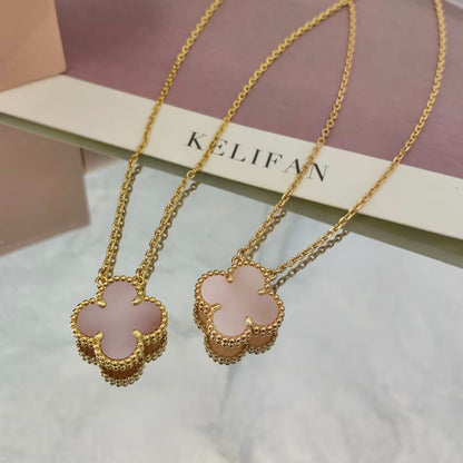 [AURORA]CLOVER 15MM PINK MOTHER-OF-PEARL NECKLACE