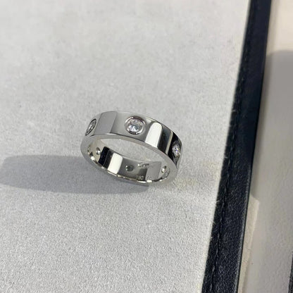 [オーロラ]ラブリング 5.5mm 6ダイヤモンド シルバー