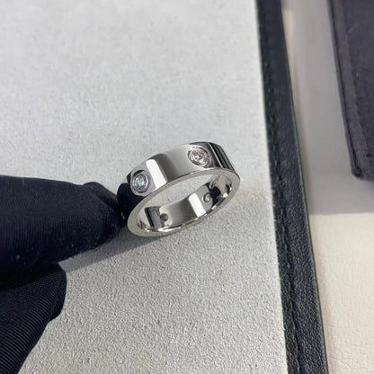 [オーロラ]ラブリング 5.5mm 6ダイヤモンド シルバー