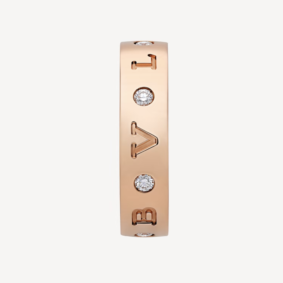 [AURORA]ZERO 1 ESSENTIAL PINK GOLD BAND WITH DIAMONDS RING