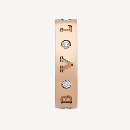 [AURORA]ZERO 1 ESSENTIAL PINK GOLD BAND WITH DIAMONDS RING