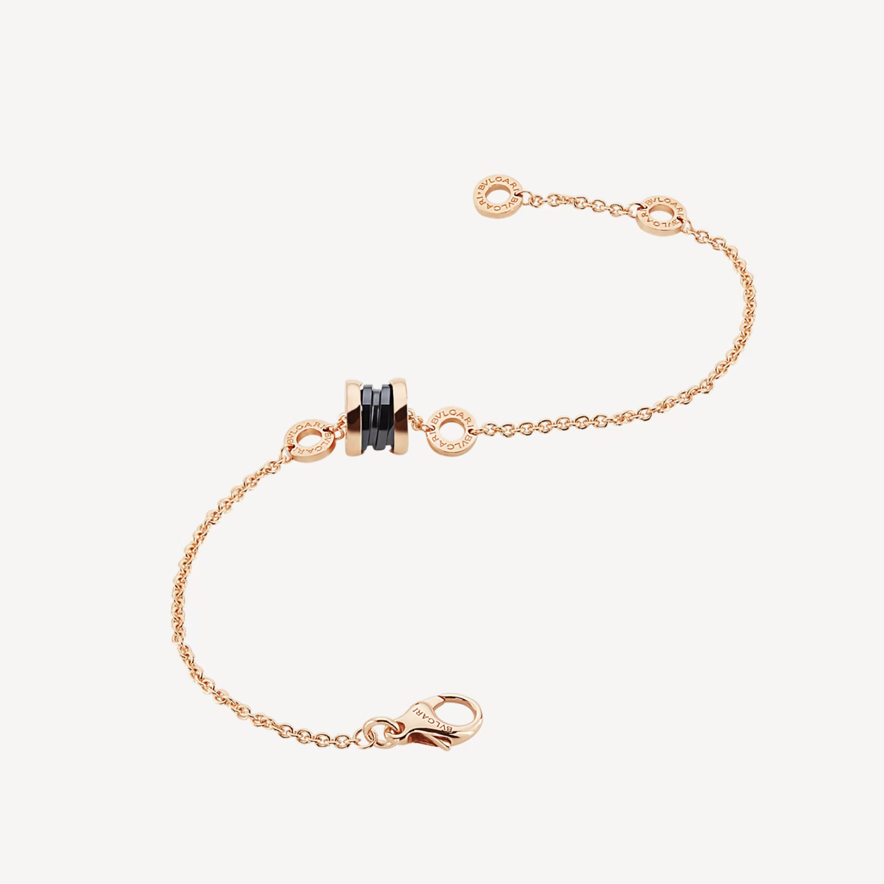 [AURORA]ZERO 1 SOFT PINK GOLD AND BLACK CERAMIC BRACELET
