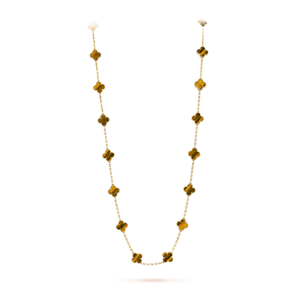 [AURORA]CLOVER 20 MOTIFS TIGER EYE ROSE GOLD