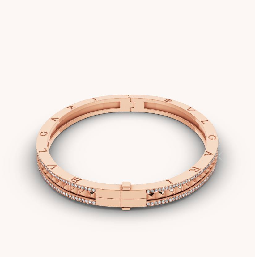 [AURORA]ZERO 1 SPIRALE UND DIAMANTEN-ARMBAND AUS ROSÉGOLD