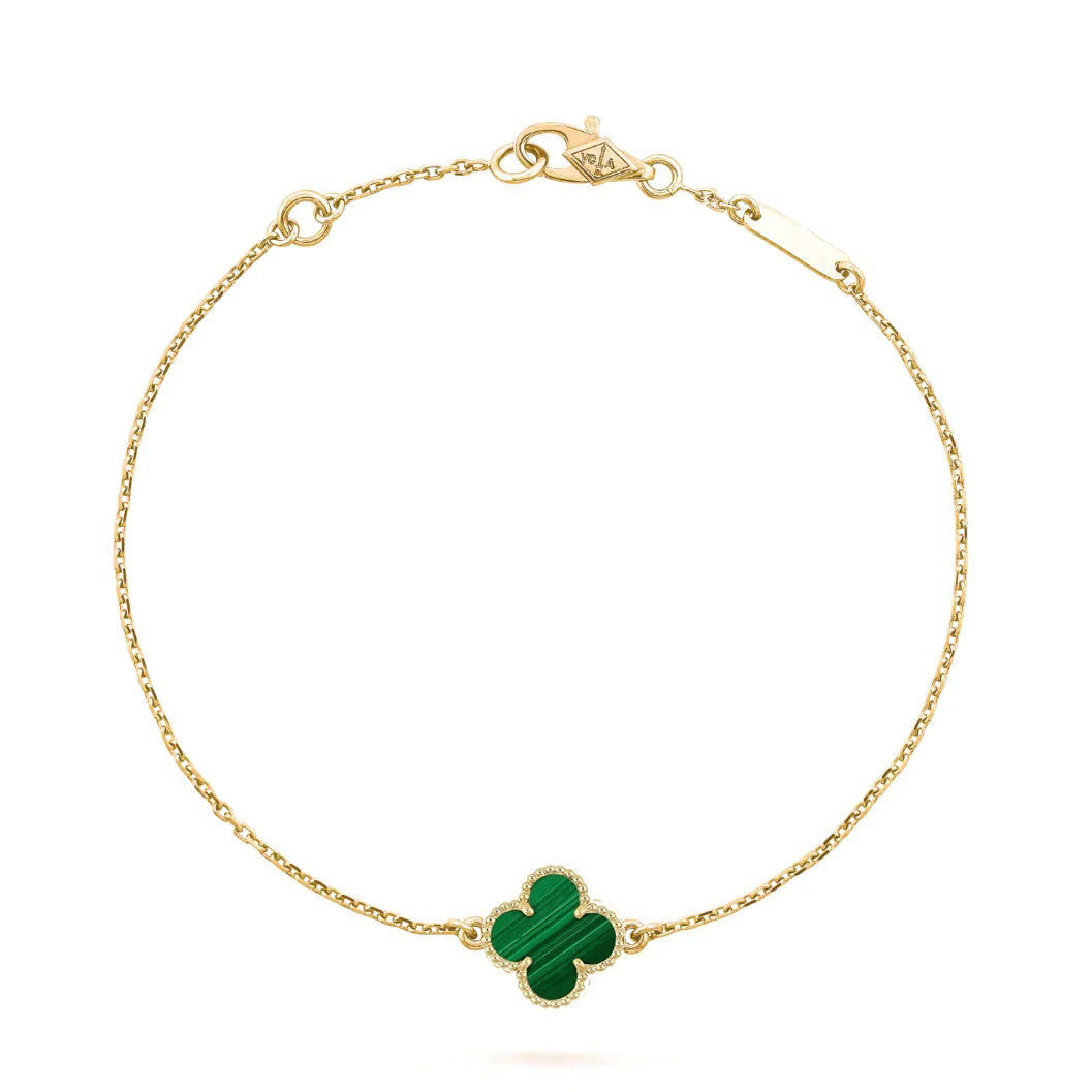 [AURORA]CLOVER BRACELET MALACHITE 1 MOTIF