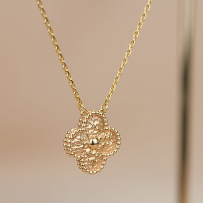 [basloveJW]クローバー 15mm ブロンズネックレス