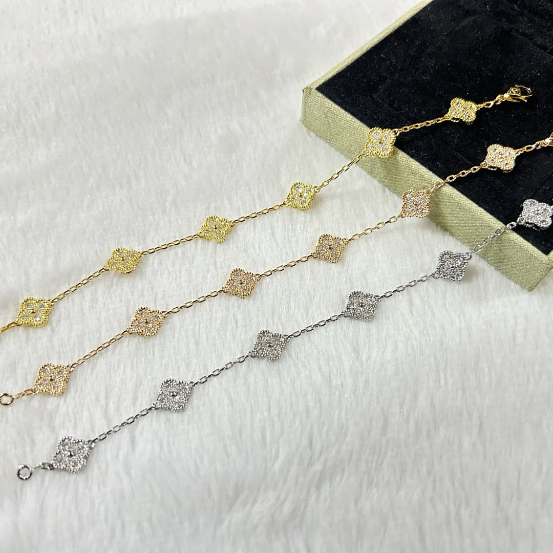 [AURORA]CLOVER 6 MOTIF DIAMOND BRACELET