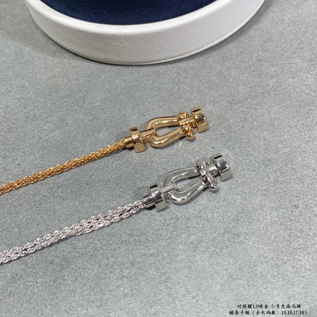 [AURORA]FORCE SMALL HORSESHOE  DIAMOND CHAIN ROPE BRACELET