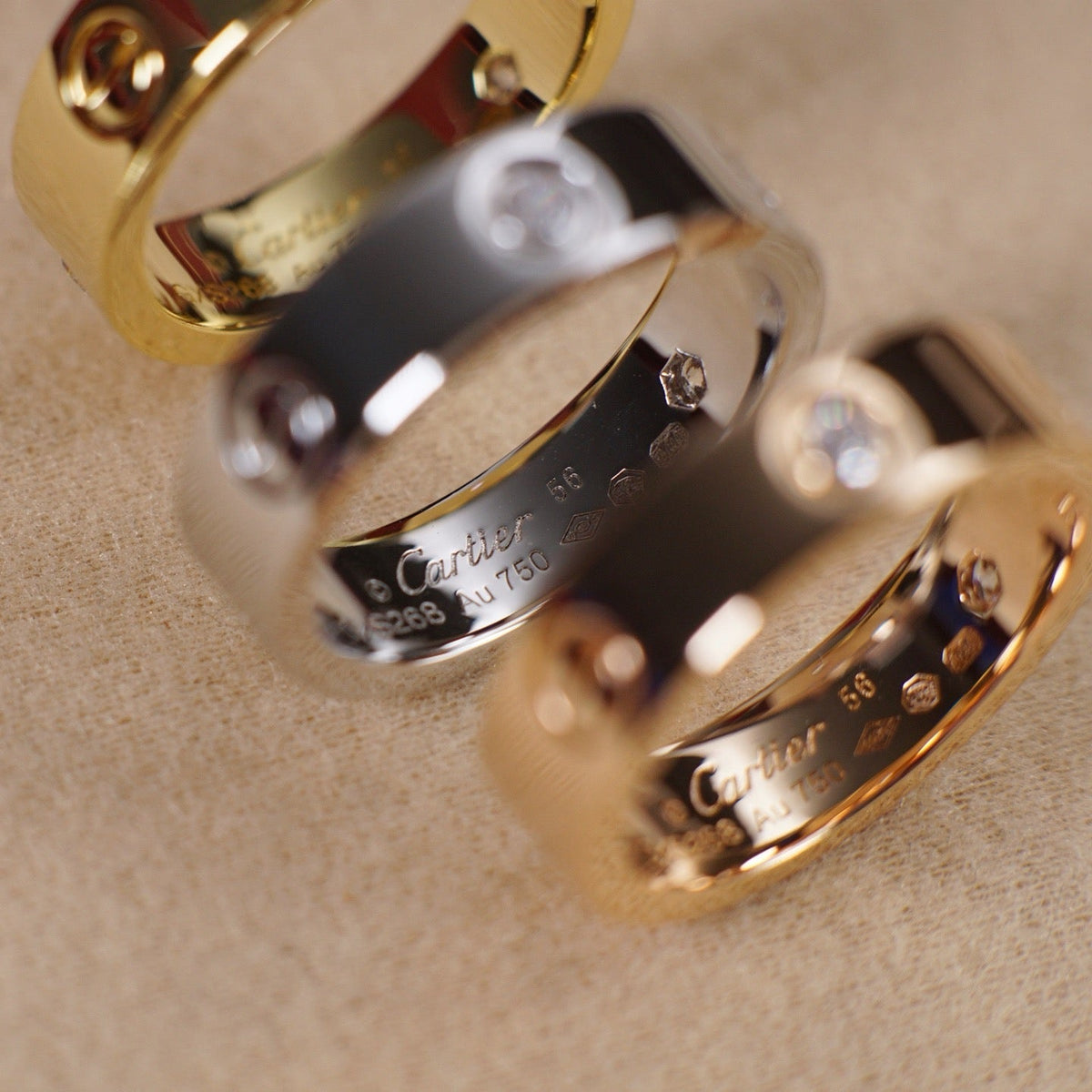 [AURORA]LOVE 5.5MM 3 DIAMOND RING