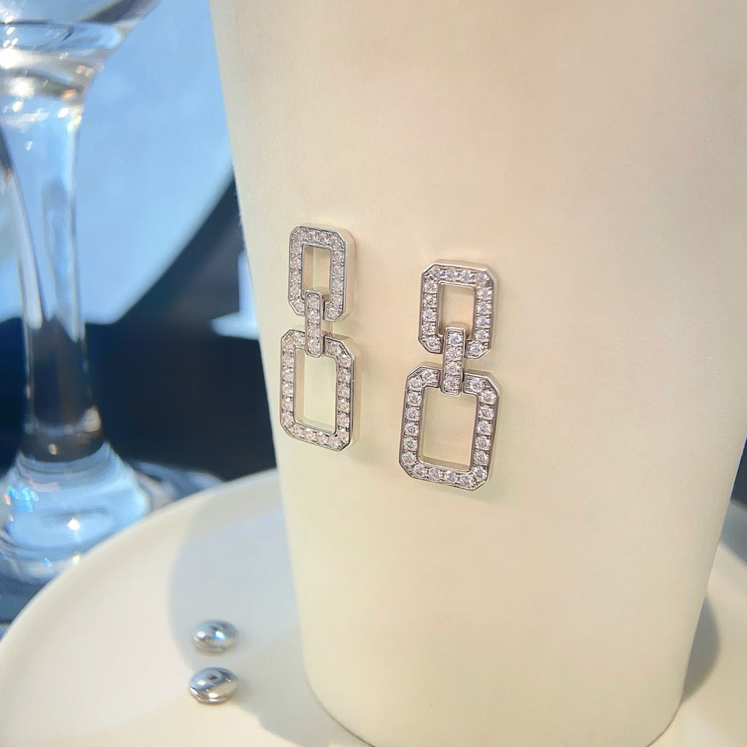 [AURORA]LINKS MEDIUM EARRINGS DIAMOND