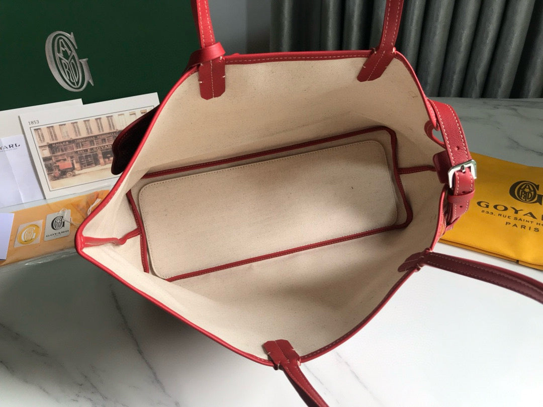 CHIEN GRIS & POCKET 34 RED CANVAS