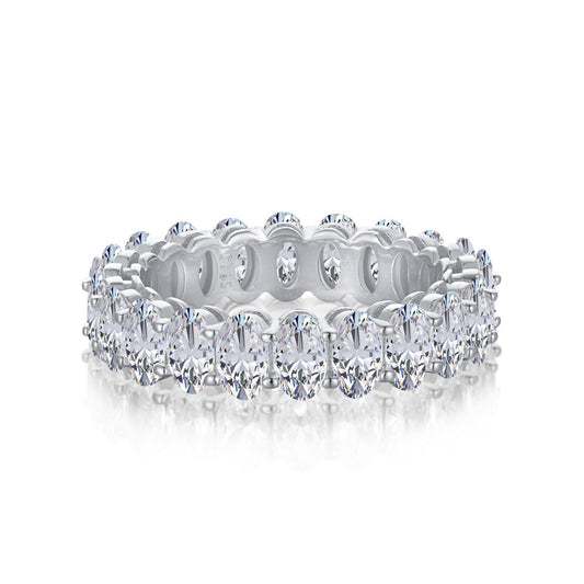 [AURORA]Ornate Oval Cut Tennis Ring
