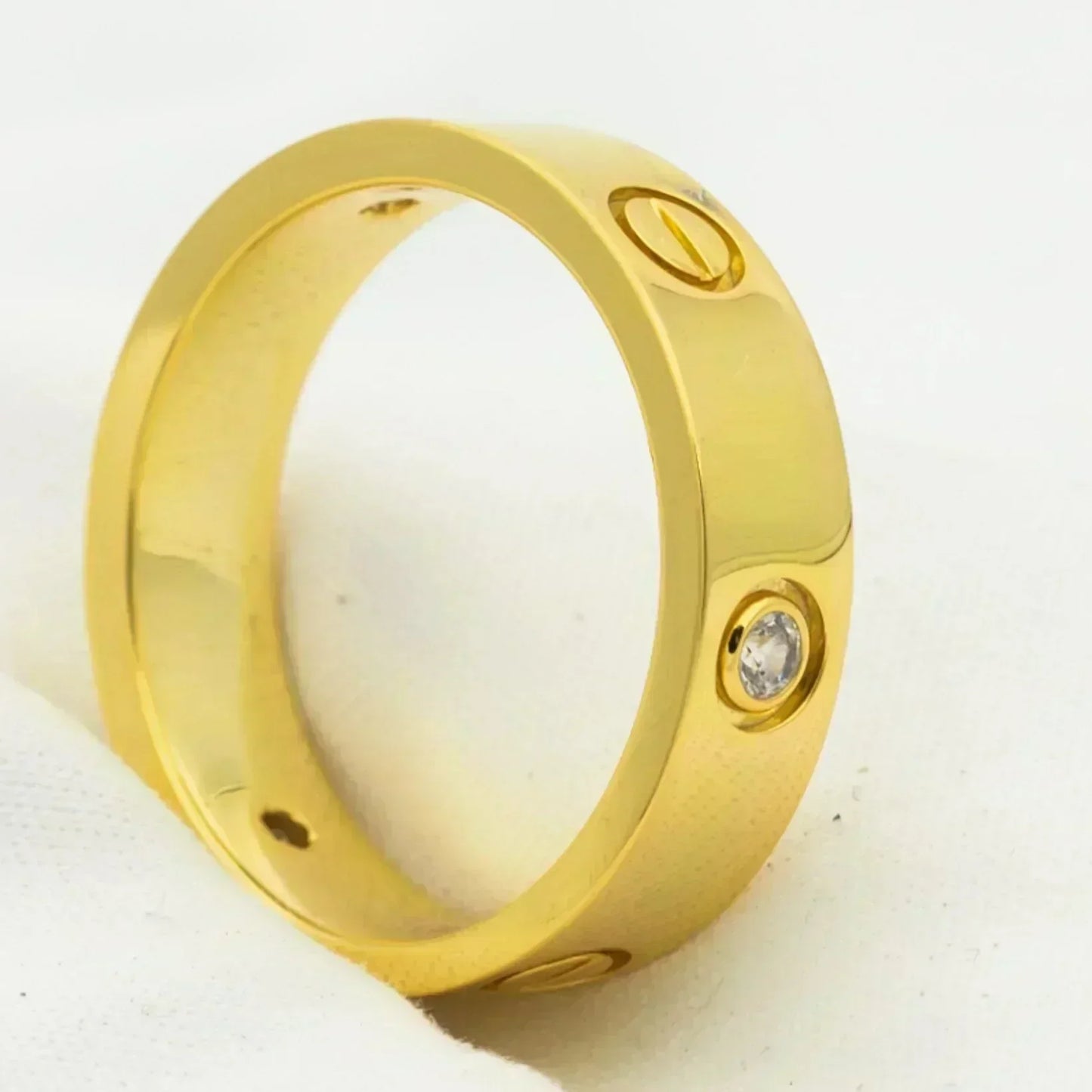 [AURORA]LOVE RING 5.5MM 3 DIAMONDS GOLD
