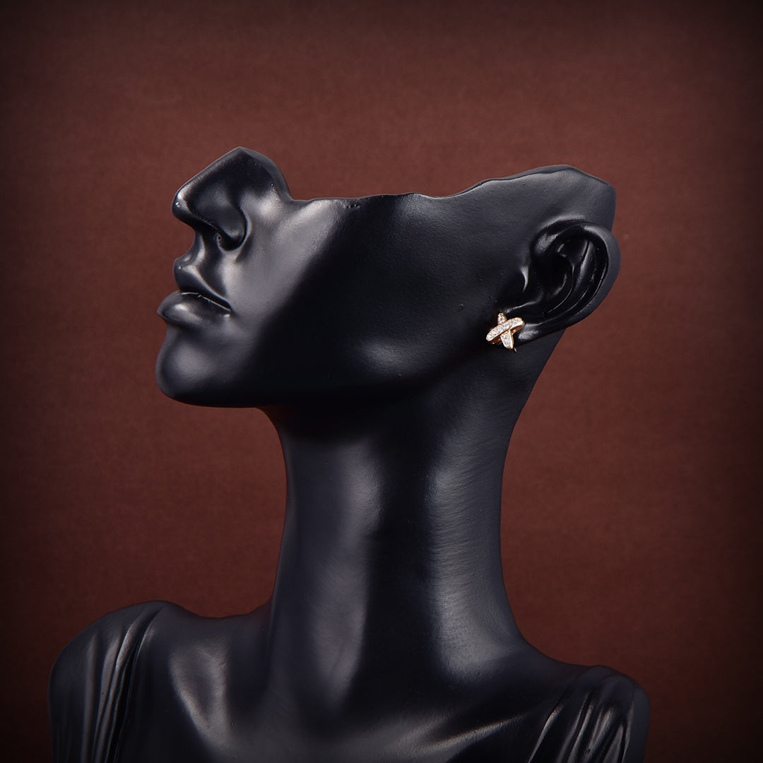 [AURORA]JEUX DE GOLD DIAMOND EARRINGS