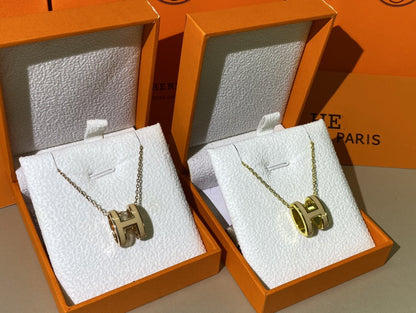 [AURORA]HM CLIC YELLOW ENAMEL GOLD NECKLACE