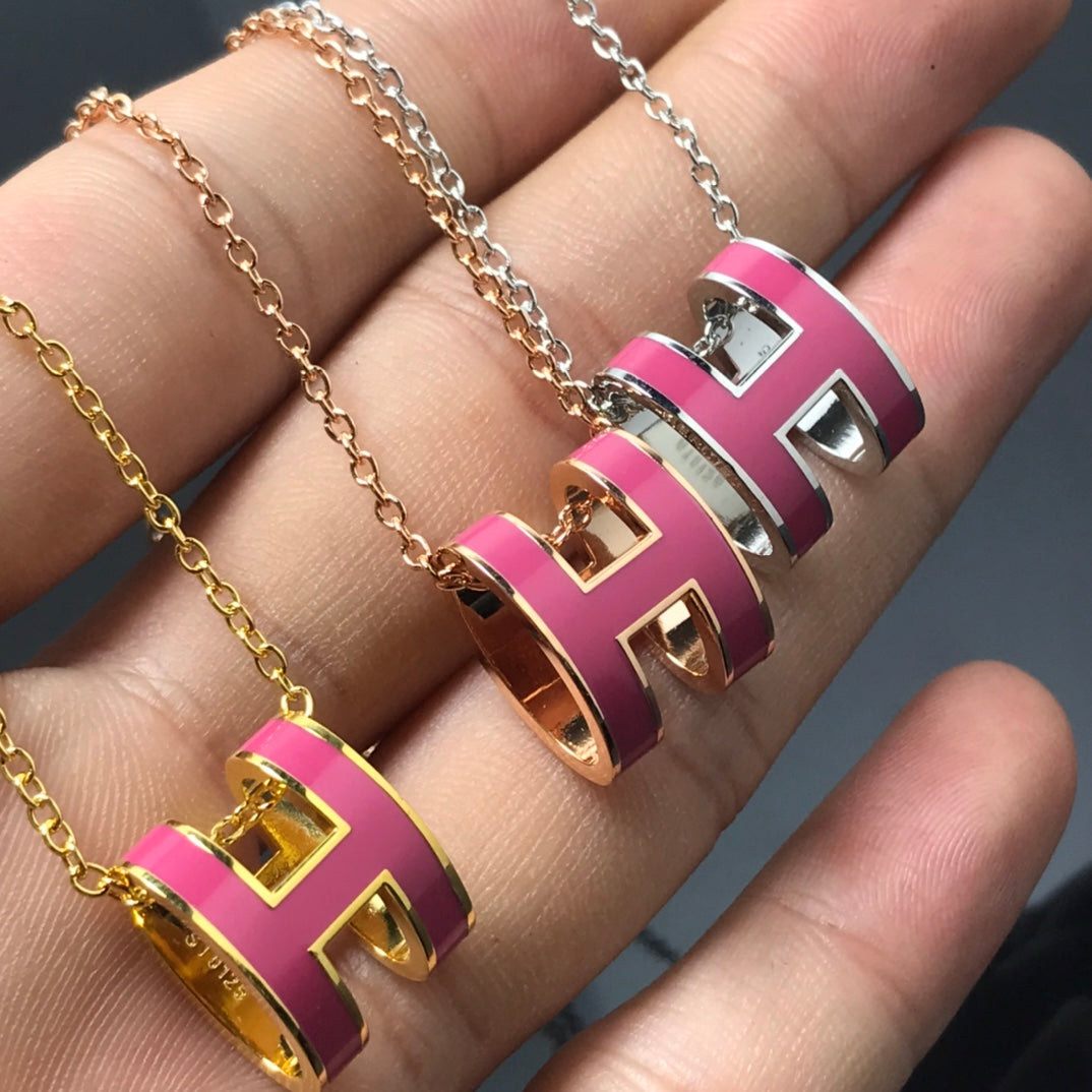 [AURORA]H NECKLACE PINK