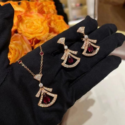 [AURORA]DREAM NECKLACE CARNELIAN DIAMOND PINK GOLD