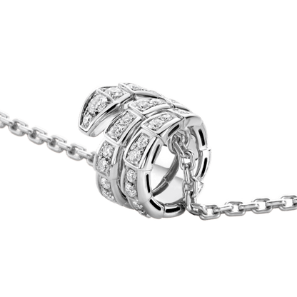 [AURORA]SERPENTI  NECKLACE DOUBLE RING DIAMOND
