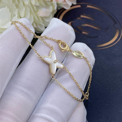 [AURORA]JEUX ARMBAND WEISSES MOP GOLD 1 DIAMANT