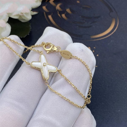 [AURORA]JEUX ARMBAND WEISSES MOP GOLD 1 DIAMANT