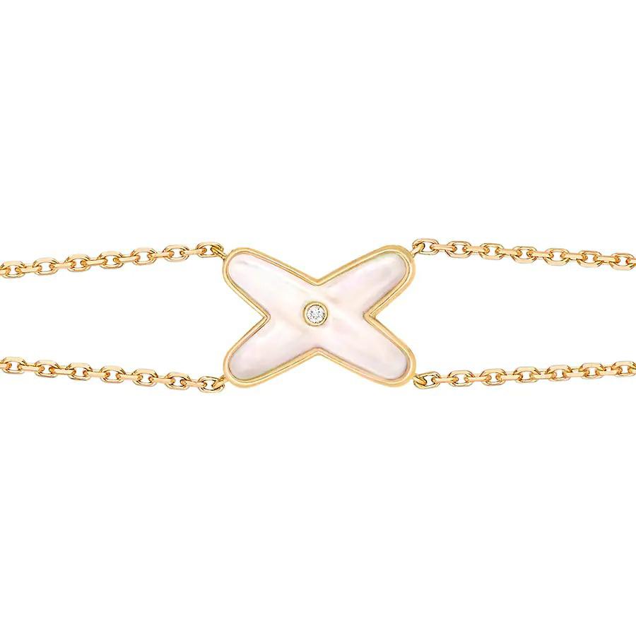 [AURORA]JEUX ARMBAND WEISSES MOP GOLD 1 DIAMANT