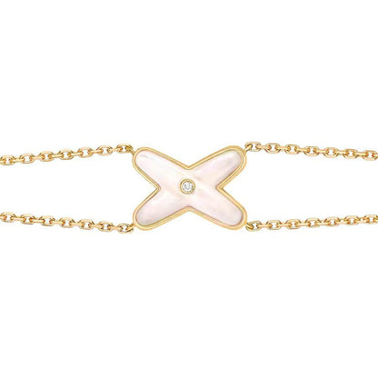 [AURORA]JEUX ARMBAND WEISSES MOP GOLD 1 DIAMANT