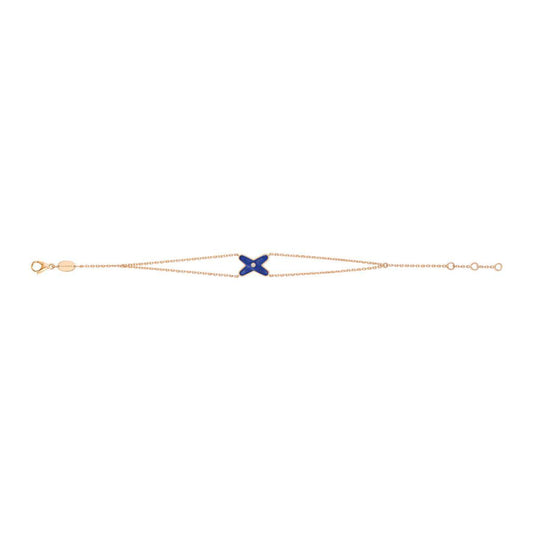 [AURORA]JEUX BRACELET BLUE AGATE PINK GOLD 1 DIAMOND