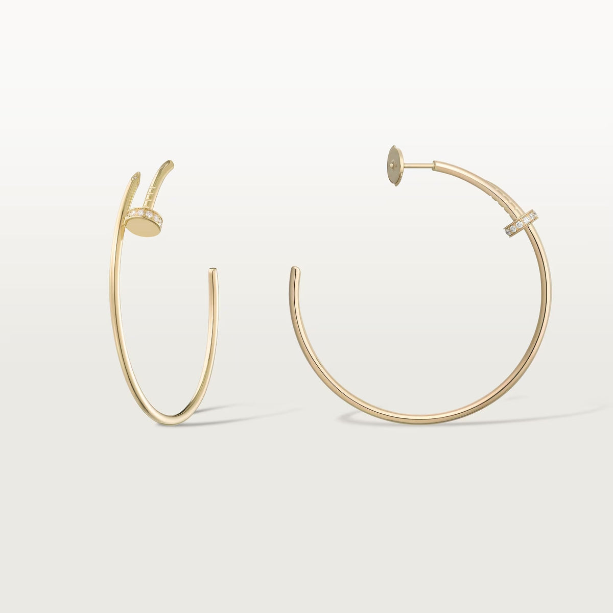 [AURORA]JUSTE HALF DIAMOND LARGE EARRINGS