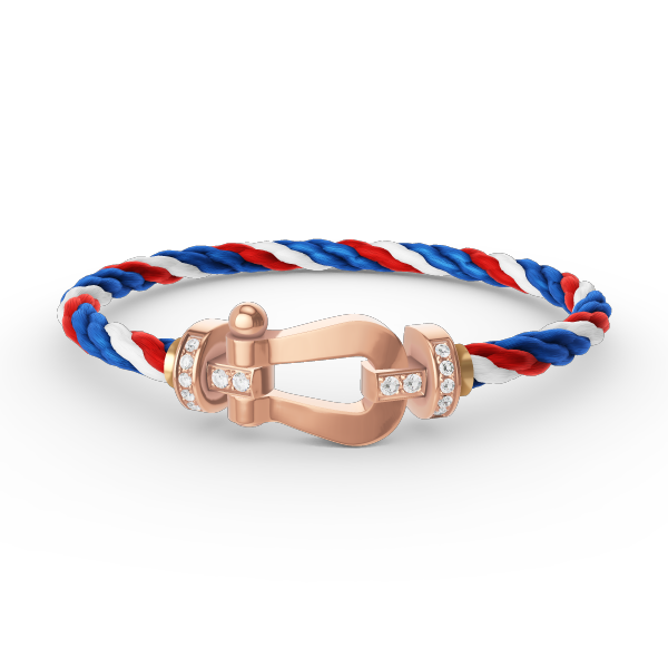 [AURORA]FORCE LARGE HORSESHOE HALF DIAMOND BRACELET ROSE GOLD