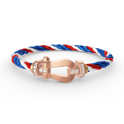 [AURORA]FORCE LARGE HORSESHOE HALF DIAMOND BRACELET ROSE GOLD