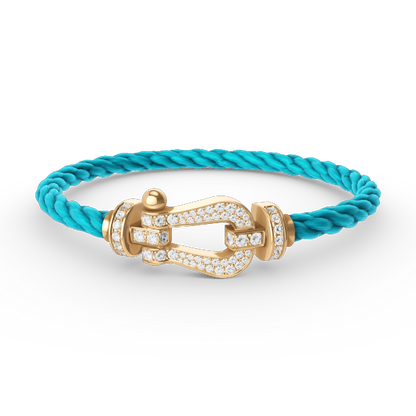 [AURORA]FORCE LARGE HORSESHOE FULL DIAMOND BRACELET GOLD