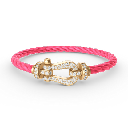 [AURORA]FORCE LARGE HORSESHOE FULL DIAMOND BRACELET GOLD