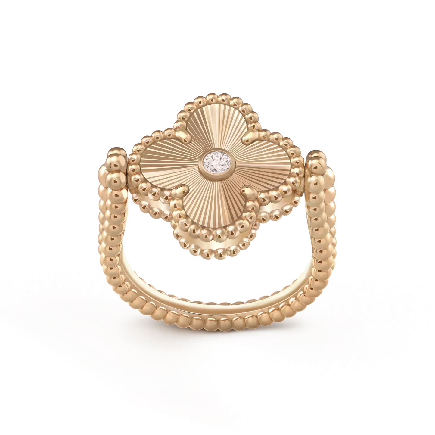 [AURORA]CLOVER RIVERSIBLE ROSE GOLD RING