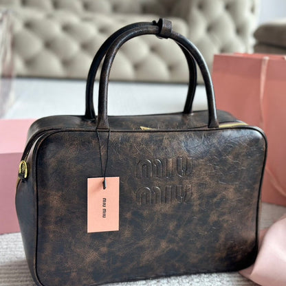 BEAU 34 BAG IN SAND/COFFEE CALFSKIN